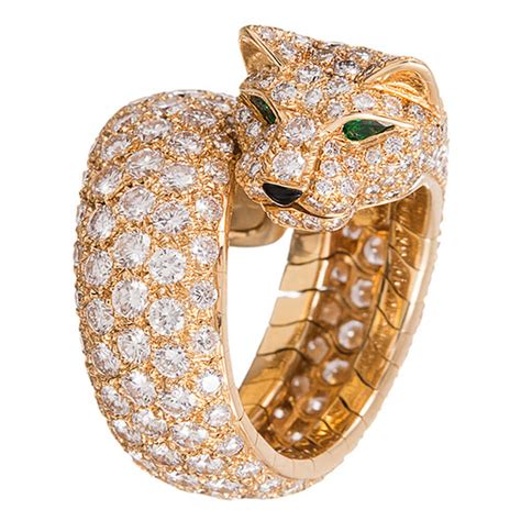 cartier gold panther ring|cartier panthere watch with diamonds.